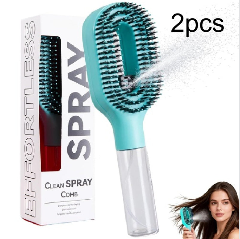 One-Click Spray Anti-Frizz Hair Brush