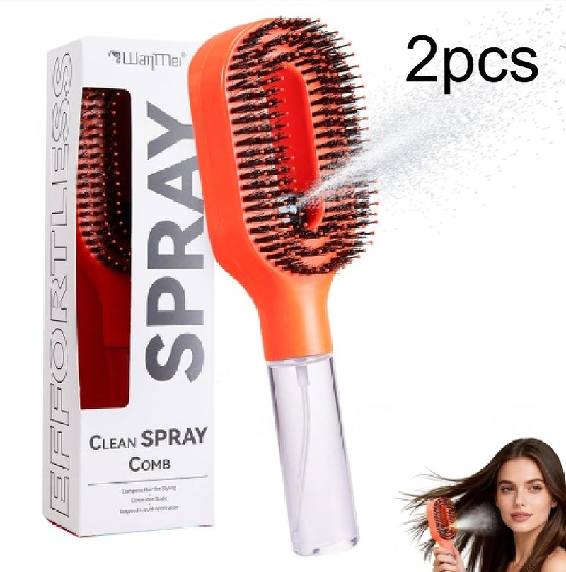 One-Click Spray Anti-Frizz Hair Brush